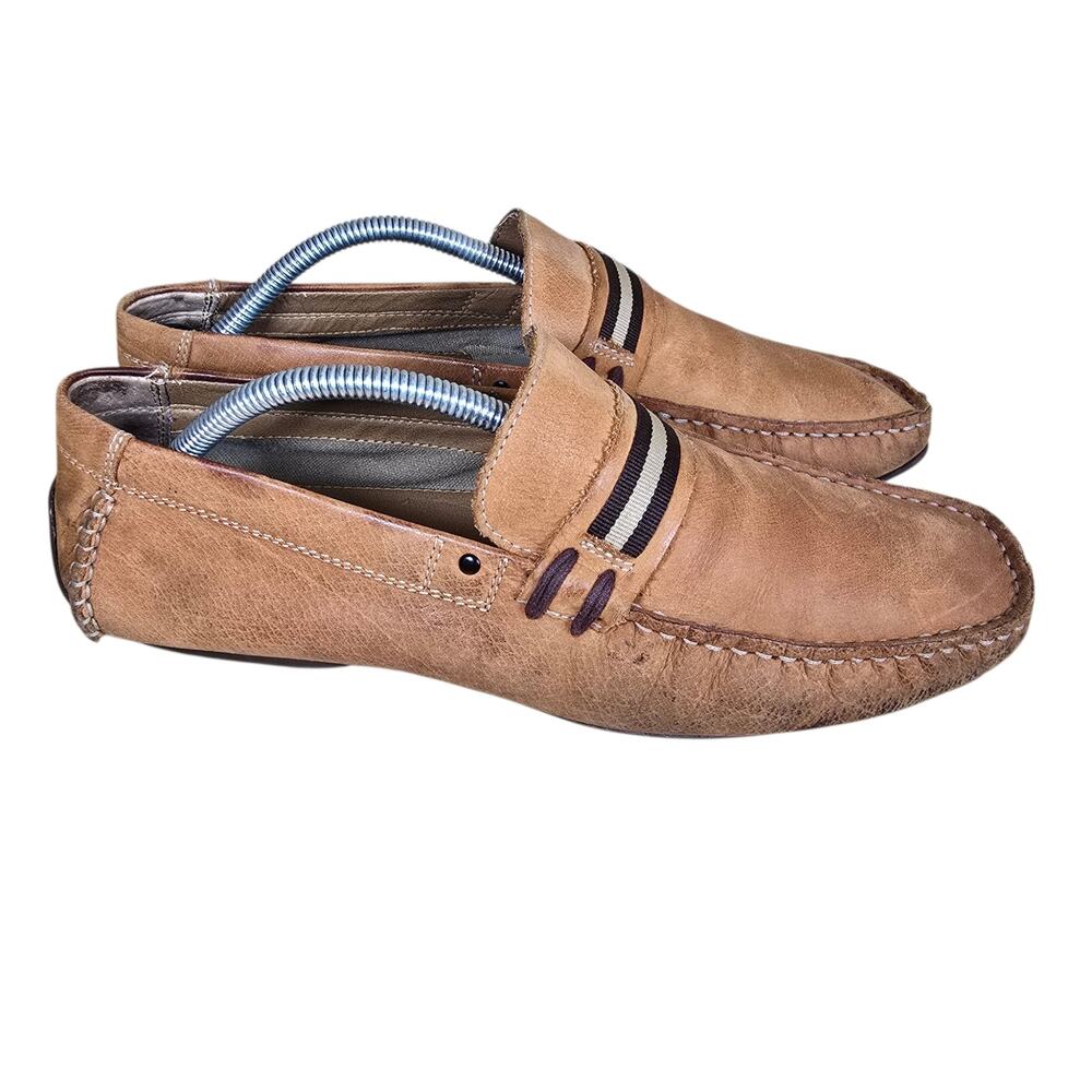 Steve Madden Mens Driving Loafers Driving Shoes Brown Slip On Leather 10.5 M